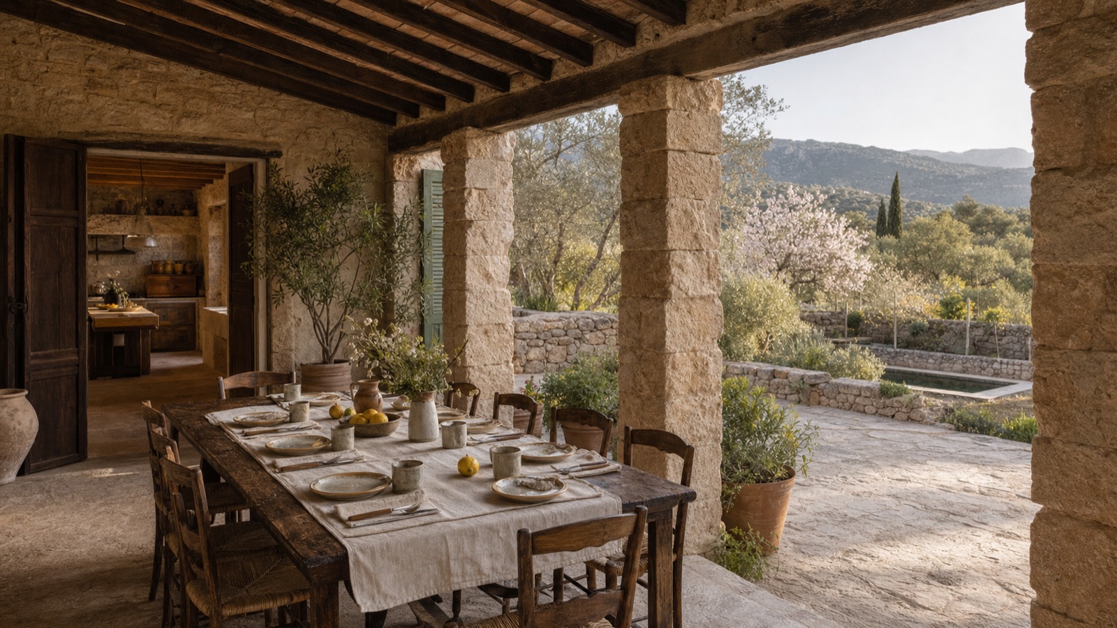 Dining loggia at Casa Almendro