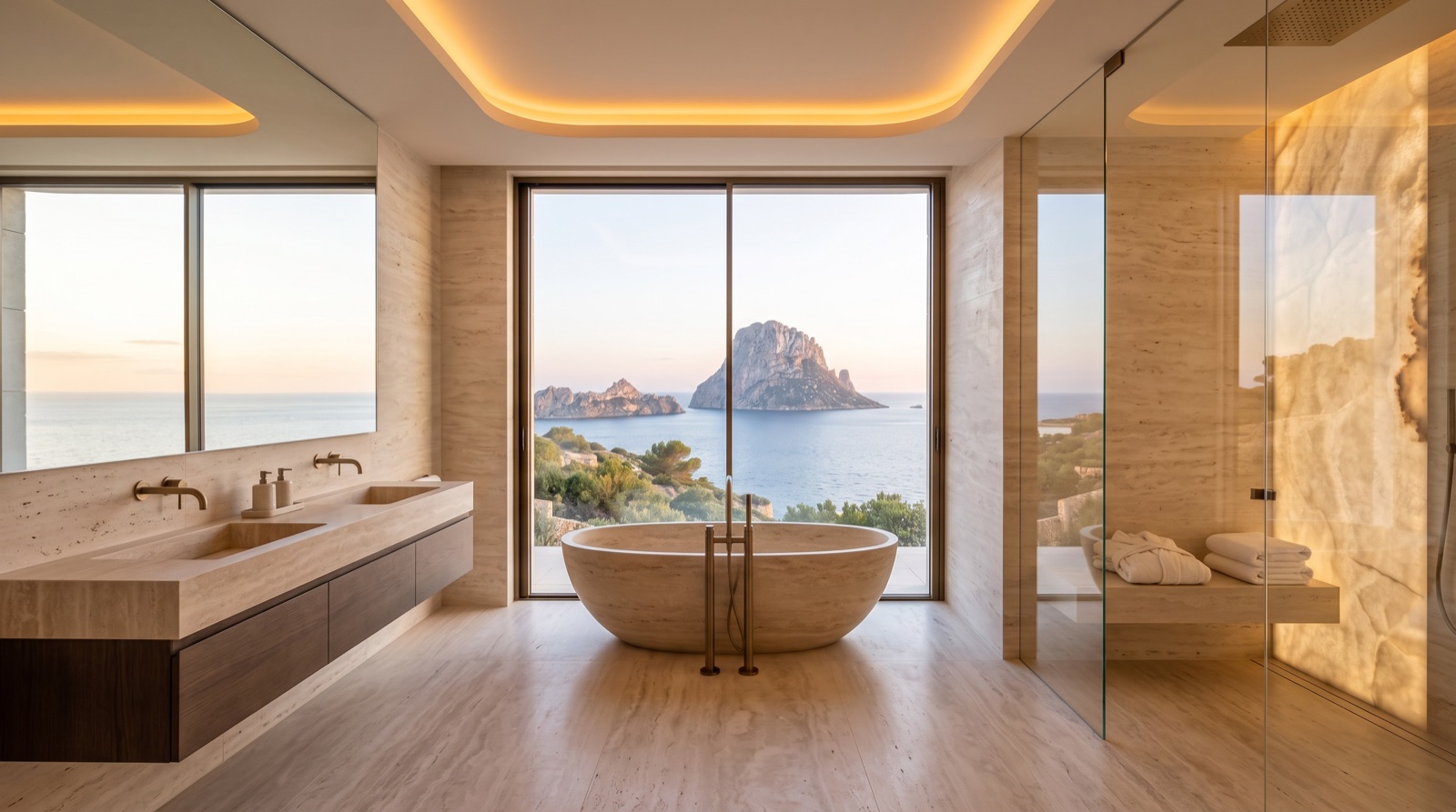 Primary bathroom at Villa Seraphine